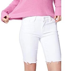 PAIGE Women’s Dove White Jax Cut off Distressed Shorts Size 26